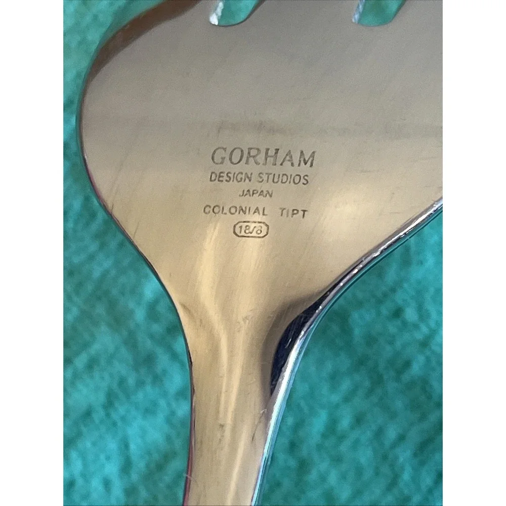 Gorham COLONIAL TIPT GLOSSY Cold Meat Fork 8 5/8